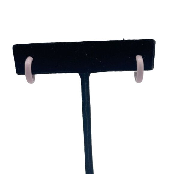 Dainty Light Pink Mini Hoop Earrings Child 1/2 inch - Picture 1 of 7